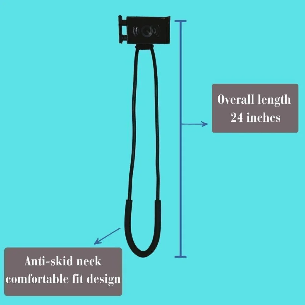 Universal Cell Phone Neck Phone Holder, Hands-Free‎ Flexible Durable, Black